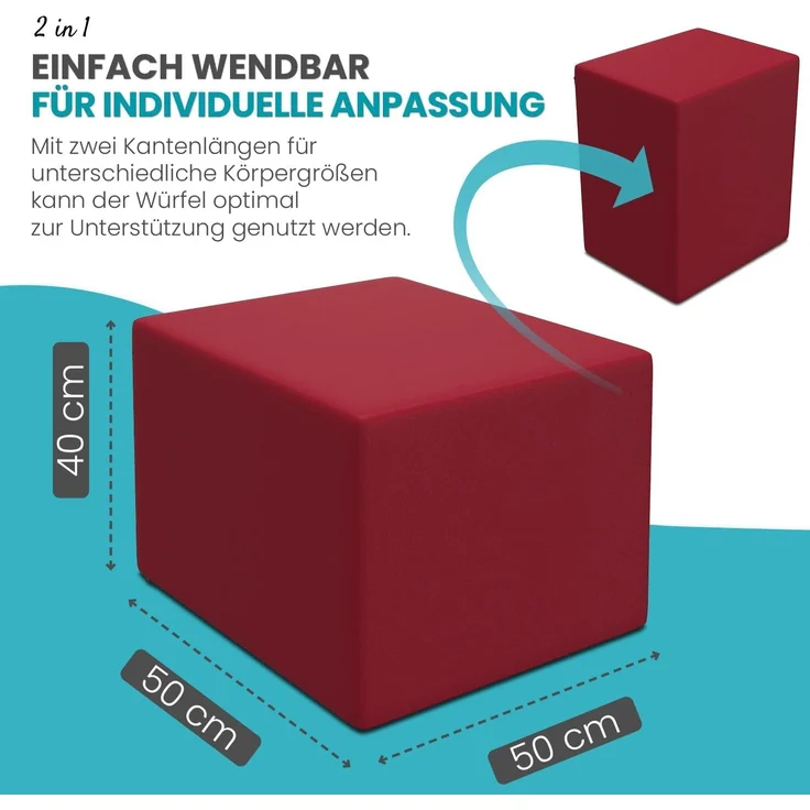 aktivshop Lagerungskissen Stufenlagerungswürfel, Stufenbett, 40x50x50cm – Bild 7