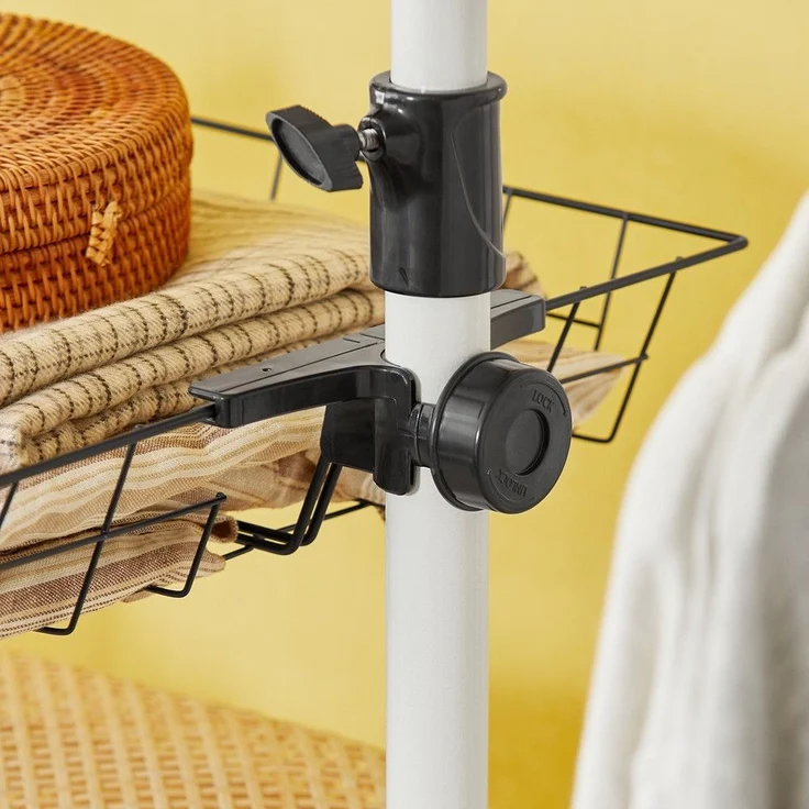 SoBuy KLS04 Garderobenständer, Metall, Pulverbeschichtung, Weiß, 62 x 200 x 75 cm – Bild 9