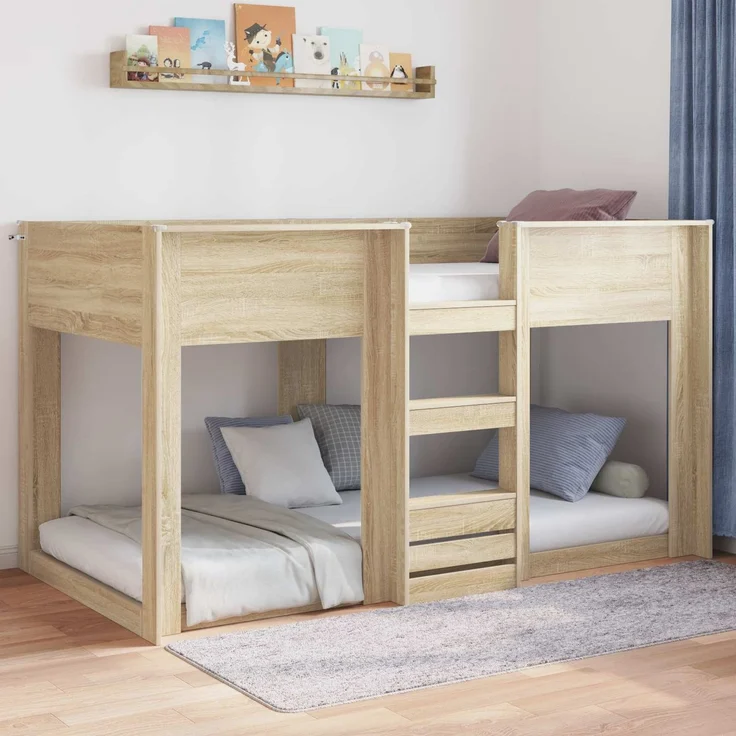 vidaXL Bodenbettrahmen, Holz Sonoma-Eiche Natur, 86,5x200 cm – Bild 4