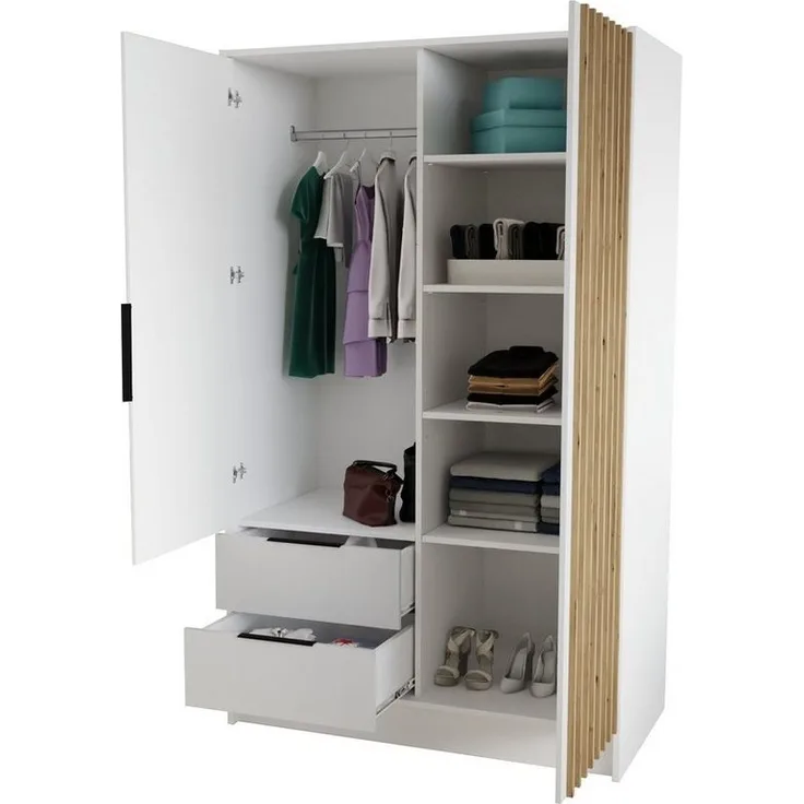 Beautysofa Drehtürenschrank NORI Breite: 102/150,5/200 cm, mit oder ohne Spiegel