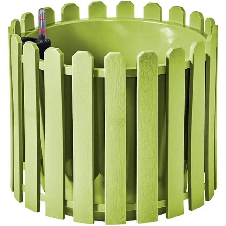 HTI-Living Blumentopf Blumentopf mit Wasserspeicher Nessa rund grün (Stück, 1 St, 1 Blumentopf), aus Kunststoff mit Wasserstandsanzeiger