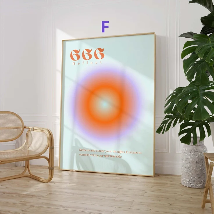Angel Numbers Poster · Geschenkidee · 111 222 333 444 555 666 777 888 999 · Dekoprint ohne Rahmen - F / 100 x 150 cm
