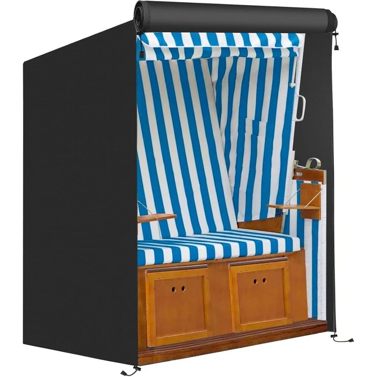 Strandkorbhülle 600D Oxford Schwarz 600D Oxford-135x105x175 140cm – Bild 1