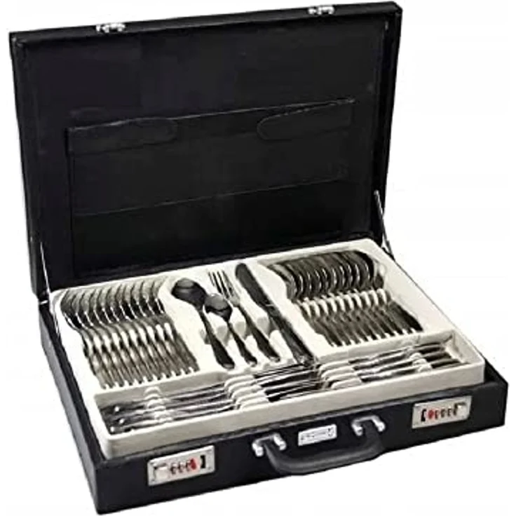 QLS Besteck-Set silber aus Edelstahl (72-tlg), 12 Personen, Essbesteck im Koffer Besteckgarnitur – Bild 2