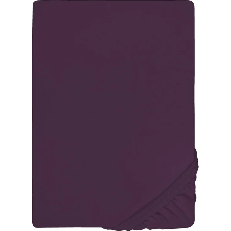 biberna Jersey-Elastic-Spannbetttuch 0077866, dunkel violett, 1x 140x200 cm - 160x220 cm – Bild 5