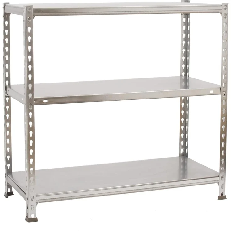 Simon Rack Ecoclick Regal mit 3 Ebenen, 70 kg Tragkraft und Biegepunkt, 900 x 1000 x 400 mm, Schwerlastregal, Garagenregal, verzinkt – Bild 1