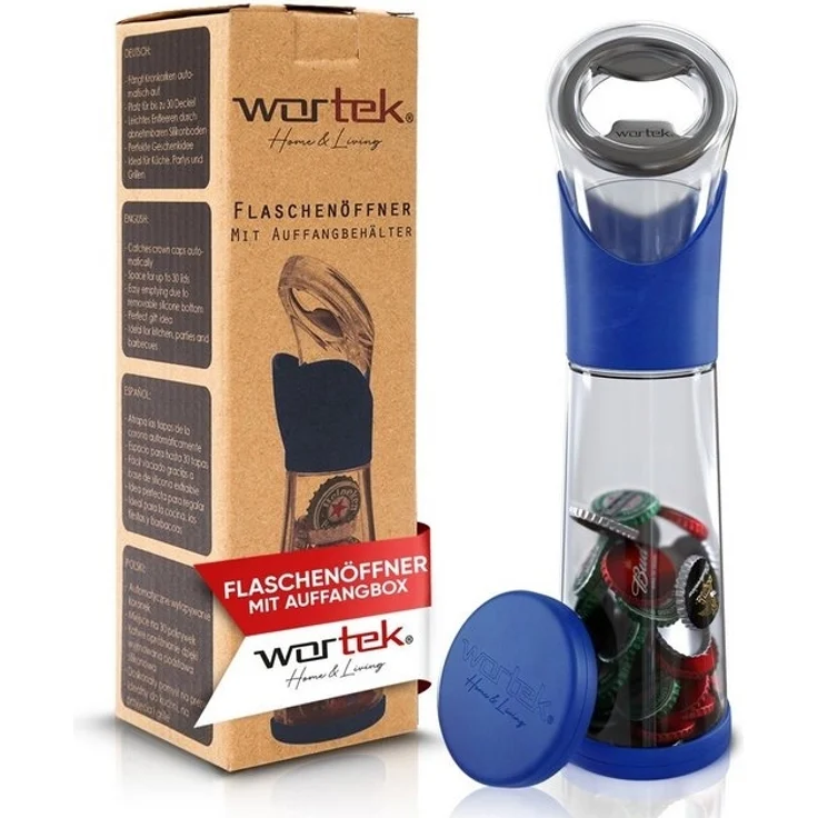 wortek Flaschenöffner Getränkeöffner mit Auffangbehälter Bieröffner (Set, 2-tlg), Geschenk für Männer und Bierliebhaber Biergeschenk – Bild 4