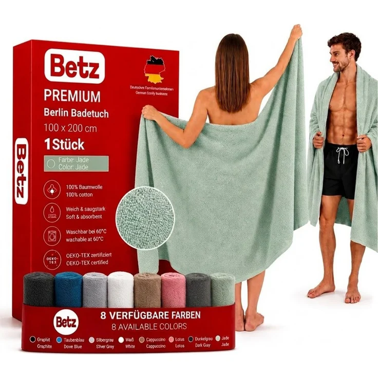 Betz Badetuch groß XXL Berlin Größe 100 x 200 cm Saunatuch, 100% Baumwolle (1 Stück, 1-St), Saunatuch Badetuch Badetücher – Bild 1