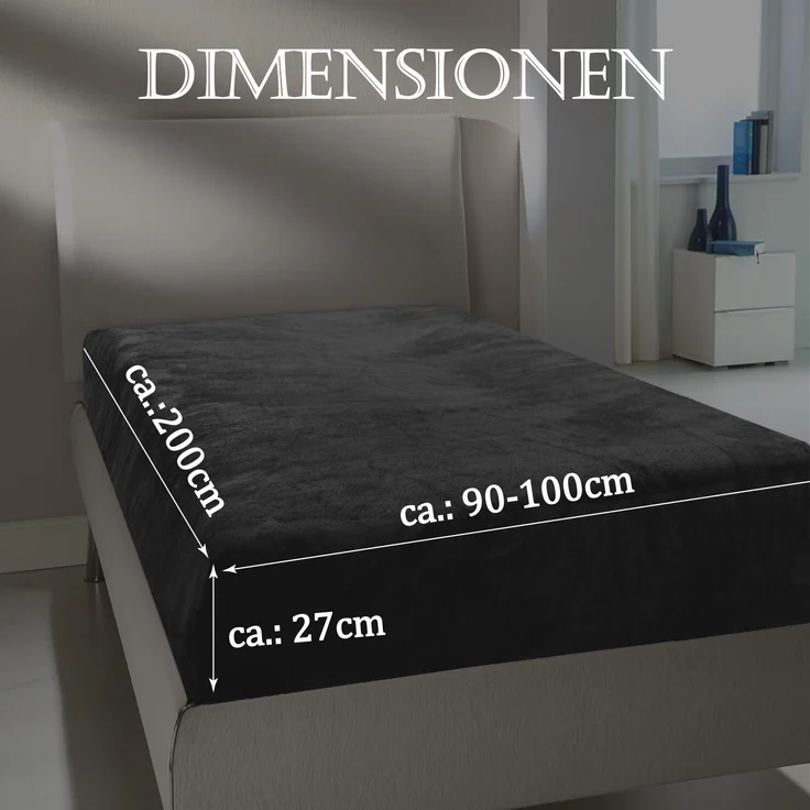 Spannbettlaken Cashmere Touch - Wolkenschloss 90-100 x 200cm Anthrazit – Bild 2