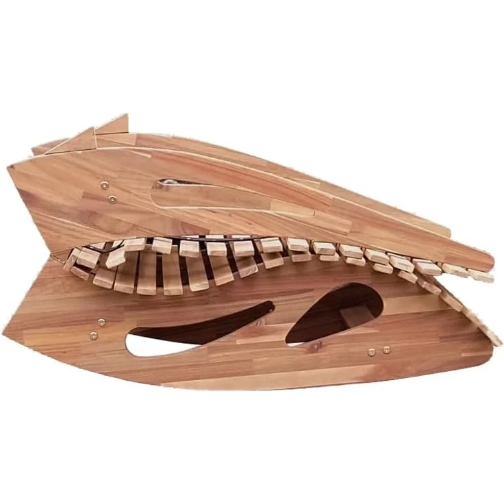 CHILLROI Gartenliege Ergonomische Schwungliege / Saunaliege aus Akazienholz, faltbar, Einzelmöbel, Biologisch geölt, ohne chemische Holzschutzmittel – Bild 3