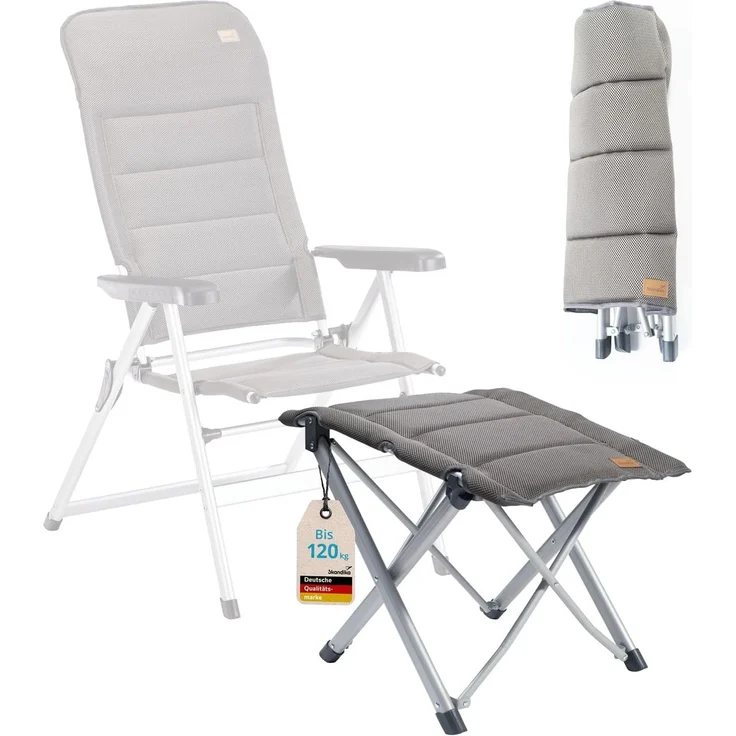 Skandika Campinghocker Hocker Lepola, tragbarer Hocker für Unterwegs, Faltbarer Campingstuhl, Aluminium, 40 cm Höhe, 120 kg Belastung