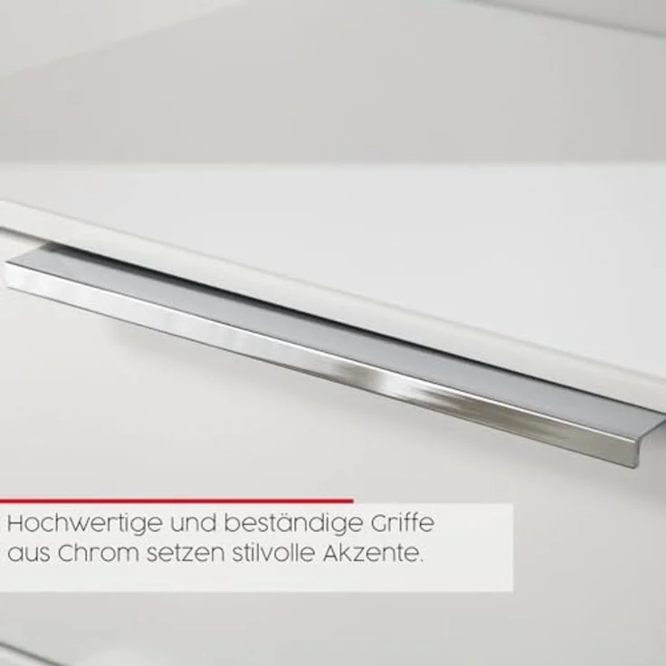 Rauch Möbel Flipp, Nachttisch für Schlafzimmer, Flur, Garderobe, 2-türig, 5 Schubladen, mit Softclose-Funktion, Farbe Front Glas Schwarz, Breite 160 cm – Bild 7