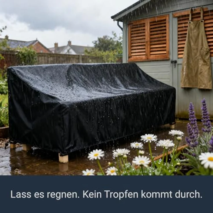 Awnic Gartenbank Abdeckung Hülle für Schutzhülle Abdeckplane Gartenbank Wasserdicht 210D Polyester 2 Sitzer 134 x 70 x 60/88cm – Bild 6