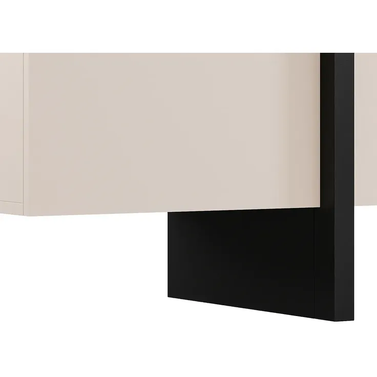 Vente-unique - LUVONIA Sideboard Holz, Platte SchwarzBeige - B 45 cm x H 81 cm x L 180 cm – Bild 7