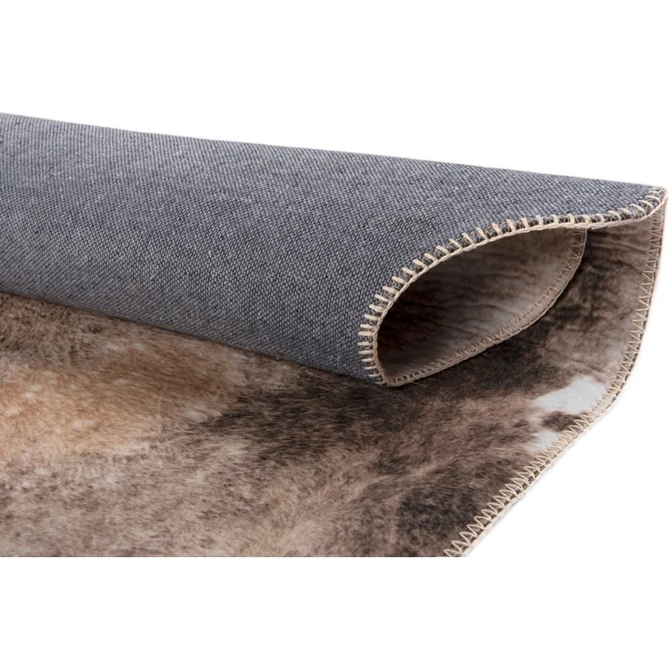 Gino Falcone Fellteppich Emilia, fellförmig, Höhe: 3 mm, Kunstfell, bedruckt, Kuhfell-Optik, ideal im Wohnzimmer & Schlafzimmer – Bild 3