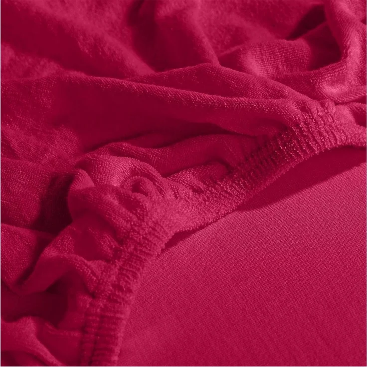 Erwin Müller Spannbettlaken Spannbettlaken "Erding", Frottee, Gummizug: Rundumgummi, (1 Stück), Frottee-Stretch Uni, Pink, Spannbettlaken | 90x190 - 100x200 cm – Bild 3