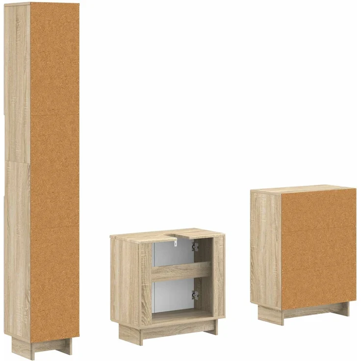 vidaXL 3-teiliges Badezimmer-Schranksystem EDE Sonoma-Eiche 3417416 – Bild 6