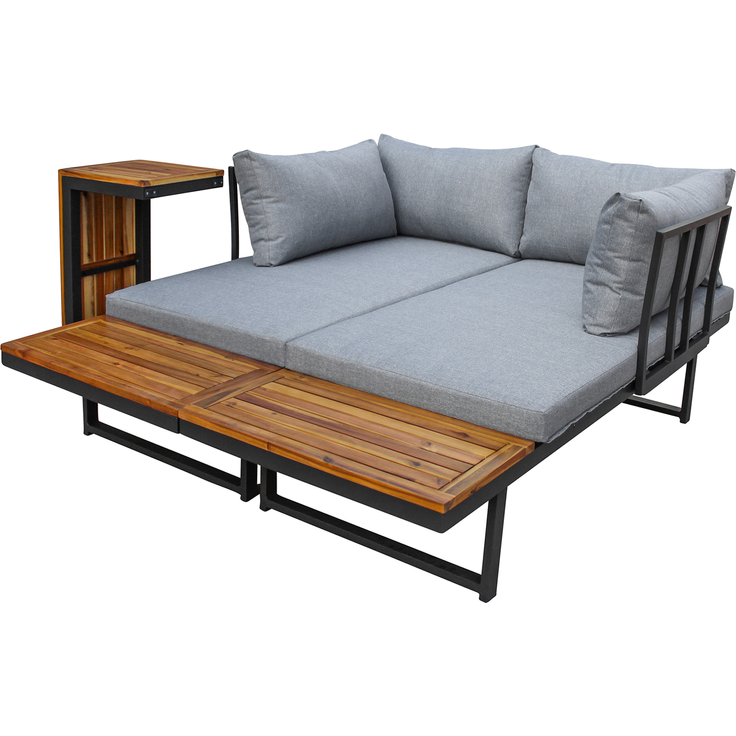 LC Garden 'Sungardo' Gartenlounge-Set, 3-tlg. mit Auflagen, individuell stellbar, Aluminium anthrazit/braun, 70x35x41 cm – Bild 5
