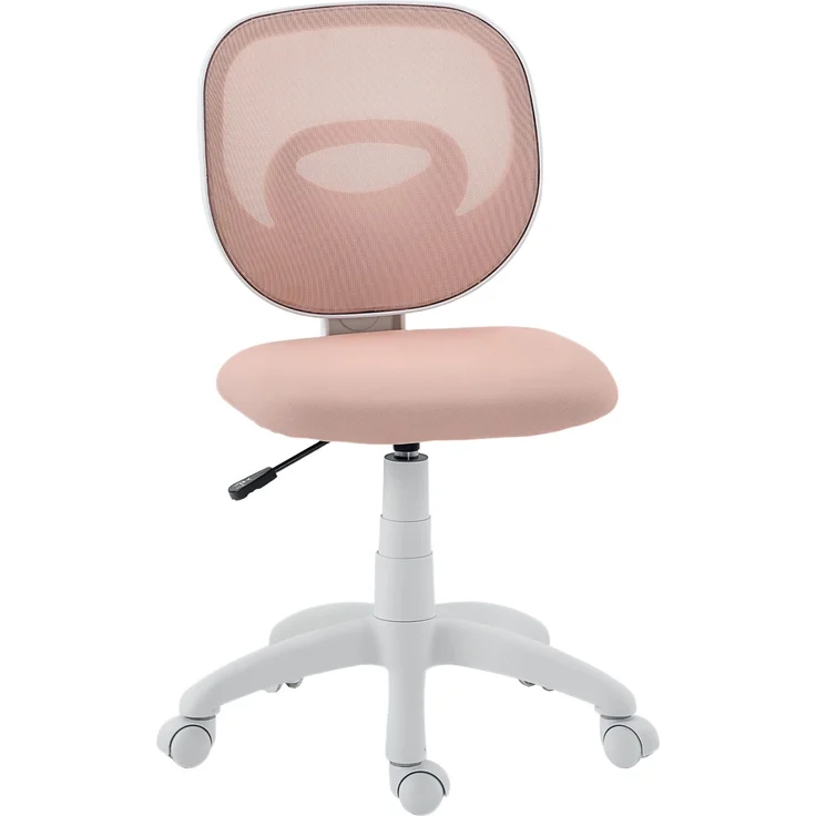 Ergonomischer Bürodrehstuhl aus atmungsaktivem Netzgewebe ohne Armlehnen, 59.5×53.0×89.0cm, Rosa, MELAYR – Bild 1