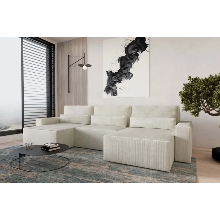 Wohnlandschaft Brazil Mini U-Form |Schlaffunktion |Bettkasten|Cord – Bild 5