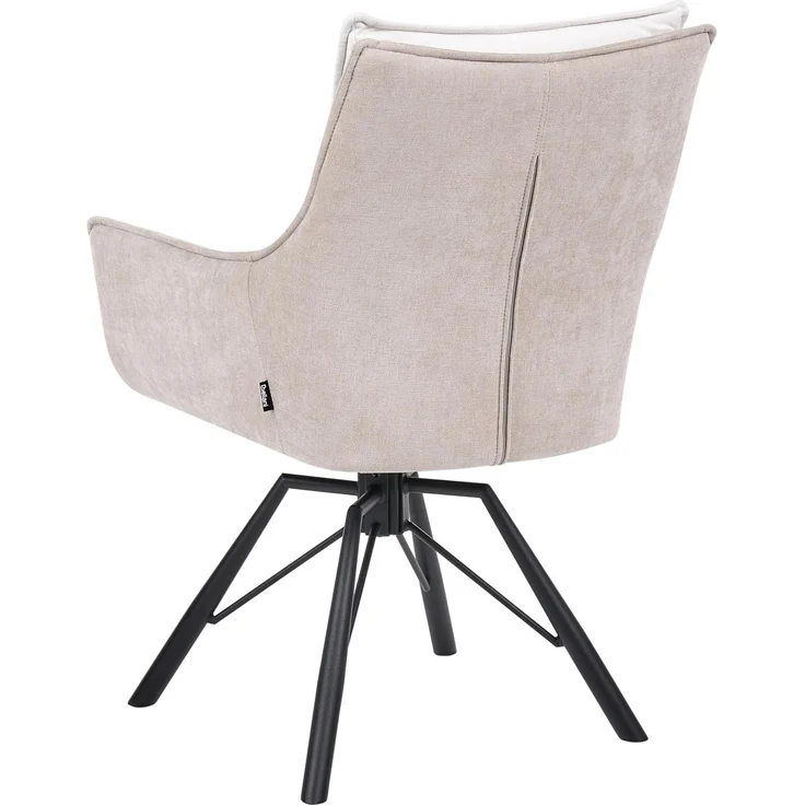 Esszimmerstuhl drehbar ANNEBERG Chenillegewebe Cremeweiß Beige – Bild 5