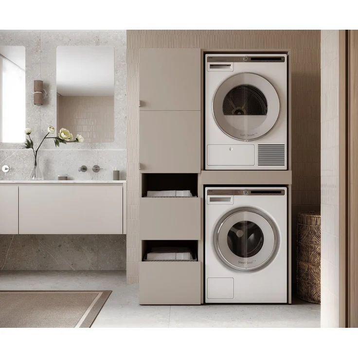 Platan Room Waschmaschinenumbauschrank Waschmaschinenschrank für Waschmaschine & Wäschetrockner Waschmaschine Trockner Schrank mit Ausziehbrett Überbauschrank – Bild 4