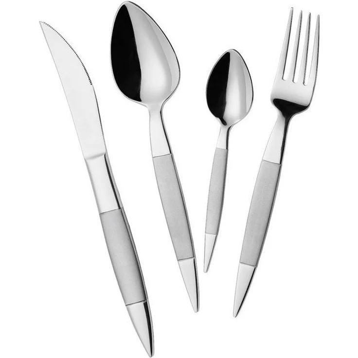 Mulex Besteck-Set Miami (30-tlg), 6 Personen, Edelstahl 18/0, teilsatiniert – Bild 4