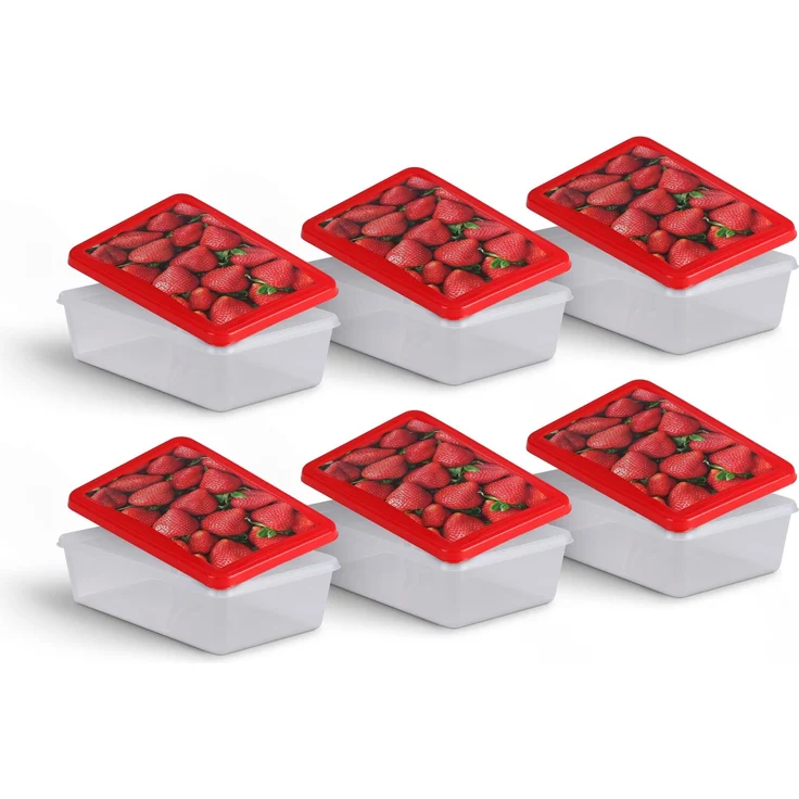 Frischhaltedosen für Lebensmittel 1,25 L ( 6er Pack ) Vorratsdose, Aufbewahrungsbox für Obst, Gemüse oder Snacks, Meal Prep Box, Lunchbox – Bild 4