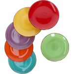6tlg Kuchentellerset Uni bunt Dessertteller Essteller Frühstück Servierplatte Tafel ofentauglich
