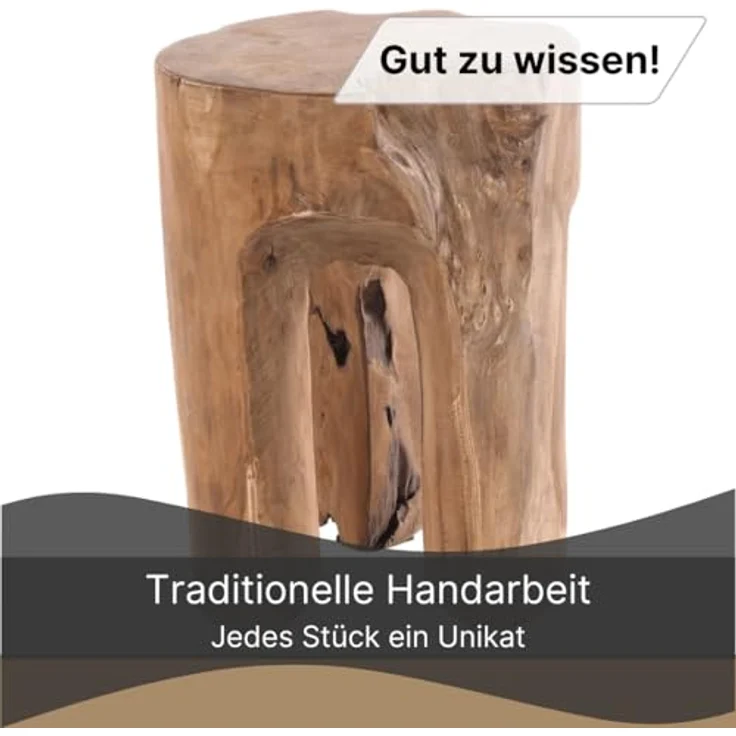 DESIGN DELIGHTS Hocker BAUMSTAMM HOCKER "LOG", 41x29 cm (HxB), natur, Sitzhocker, Holz – Bild 5
