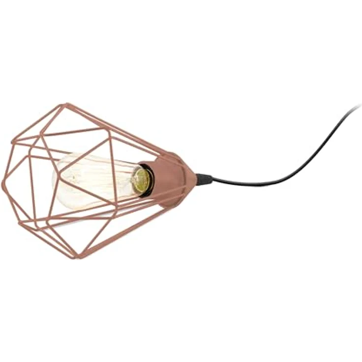 EGLO Tischlampe Tarbes, Nachttischlampe, Tischleuchte, Stahl in schwarz, Stahl in kupferfarben E27 Fassung – Bild 2