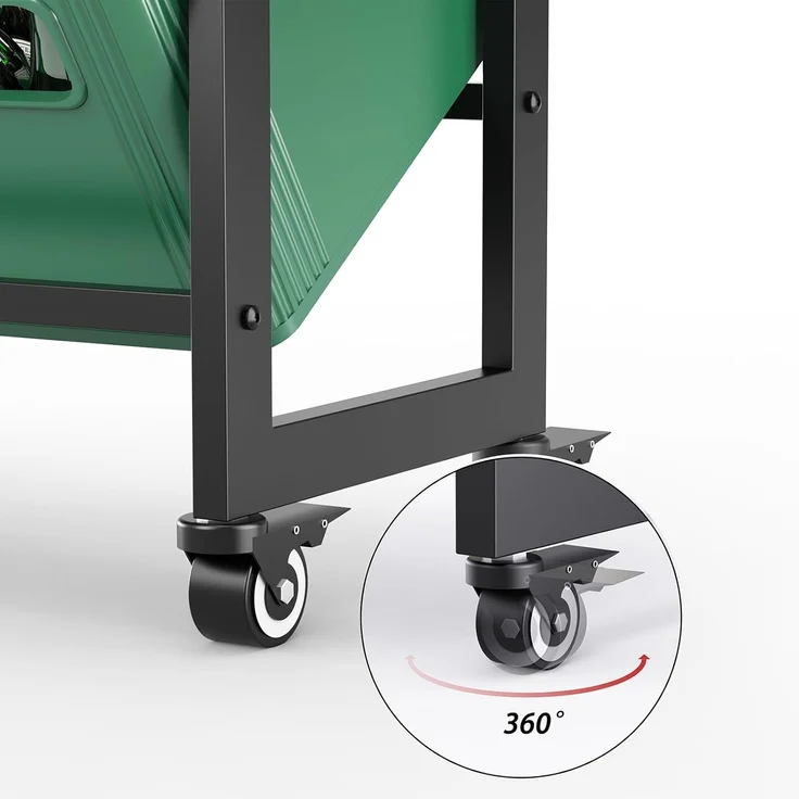 Kastenregal auf Rollen für 4 Getränkekisten Metall Regal 75x32x90 cm mobil – Bild 9