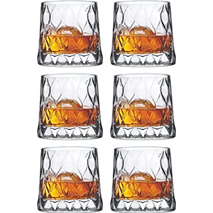 Pasabahce Gläser-Set Leafy Whiskeyglas, 4-tlg, Glas, ideal für Whisky, Bourbon & Cocktails, 300ml, 4er Set – Bild 2