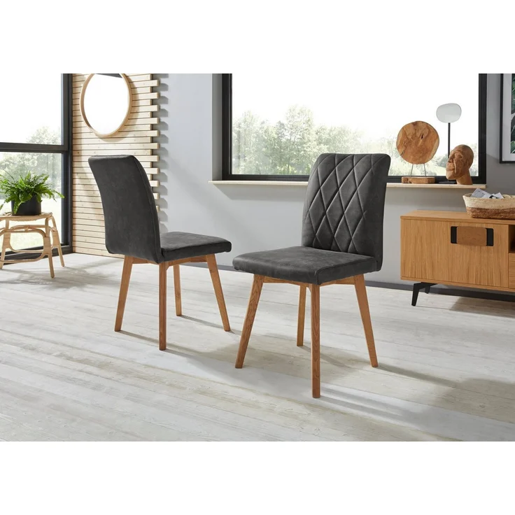 Home affaire Esszimmerstuhl Brest (Set, 2 St), Gestell aus Eiche Massivholz geölt – Bild 1