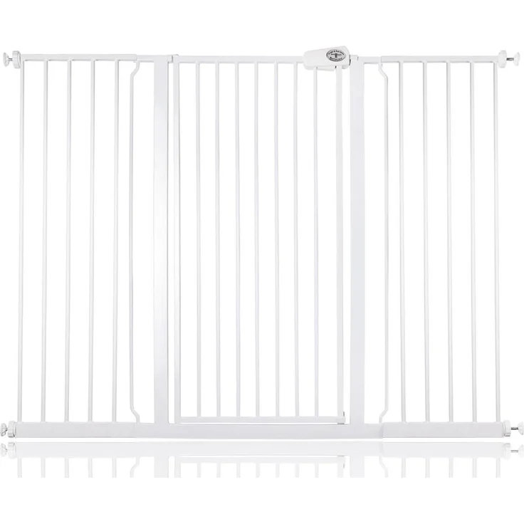 Bettacare Extra hoher Sicherheitsgitter für Kinder und Hunde, 139.8cm - 147.4cm, Weiß, Extra hohes Babygitter von 104cm Höhe, Druckmontage-Sicherheitsgitter für Treppen – Bild 1
