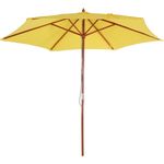 Sonnenschirm Florida, Gartenschirm Marktschirm, Ø 3m Polyester/Holz ~ gelb