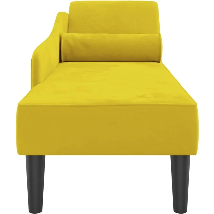 vidaXL Chaiselongue mit Kissen Gelb Samt – Bild 3