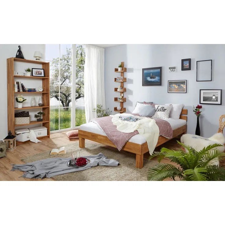 Einzelbett Futonbett "Luis" 140x200 Eiche massiv