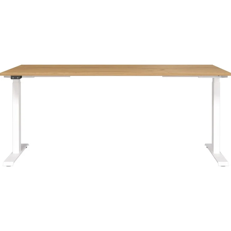 Germania Schreibtisch 7909-242, in Navarra-Eiche-Nb./Weiß, EL. höhenverstellb, 180 x 120 x 80 cm (BxHxT) – Bild 1