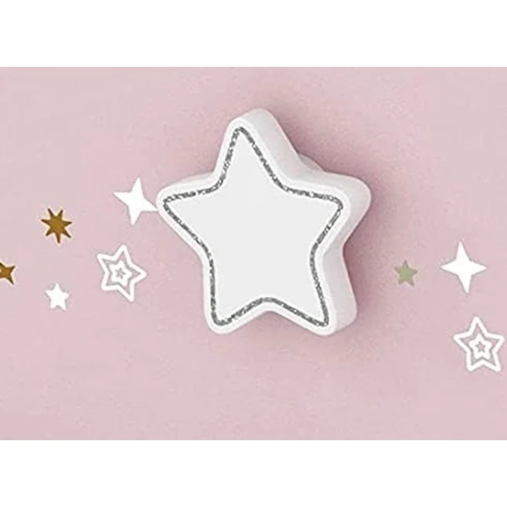habeig Nachttisch Nachtkommode Mädchen Kinderzimmer Nachttisch Nachtschrank Rosa Weiss, abgerundete Kanten – Bild 2