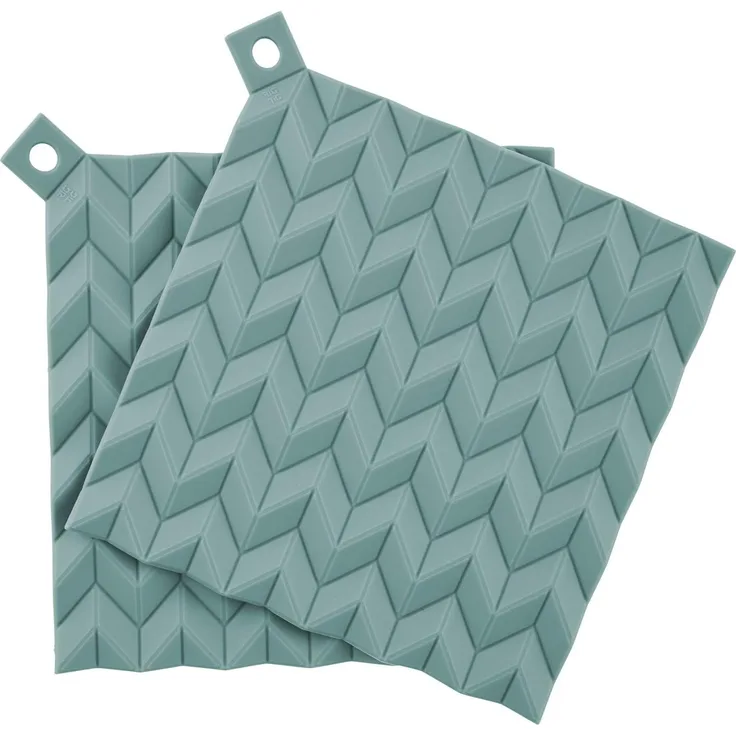 Rig-Tig HOLD-ON Topflappen, 2er Set, Topf Lappen, Hitzeschutz, Ofenlappen, Silikon, Dusty Green, 20. 5 cm, Z00208-2