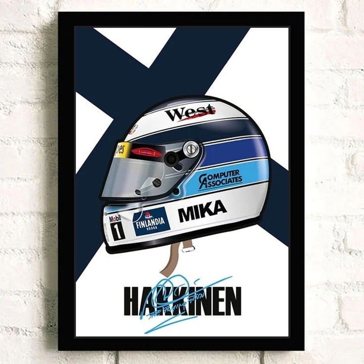 Poster Formel 1 Helm Rennfahrer Name Unterschrift · Deko Print ohne Rahmen - H Vettel / 30x40 cm – Bild 5