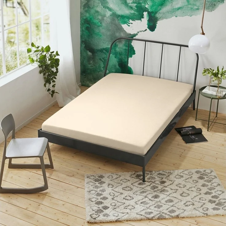 Erwin Müller Spannbettlaken Spannbettlaken "Nürnberg" 2er-Pack, Jersey, Gummizug: Rundumgummi, (1 Stück), Doppel-Jersey Uni – Bild 3