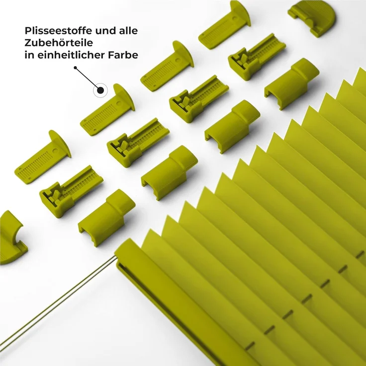 Sonello Plissee Klemmfix ohne Bohren 50x200 cm Olivgrün Faltrollo Plisseerollo Jalousie für Tür & Fenster Blickdicht Sichtschutz Sonnenschutz Fertifplissee Rollo – Bild 2