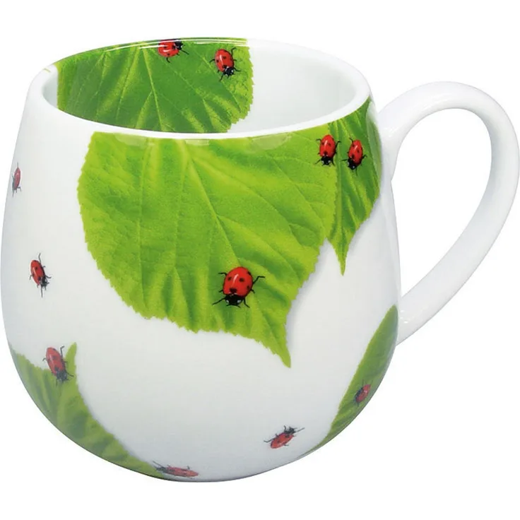 KÖNITZ 1111430876 Kuschelbecher 420 ml MARIENKÄFER auf Laub, Porzellan