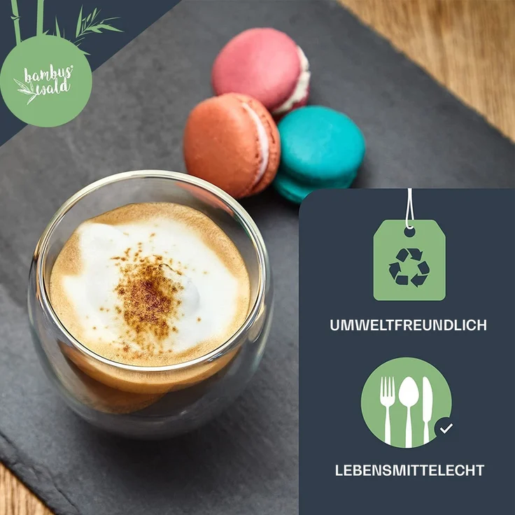 Kaffeeglas 240 ml Thermoglas handgemacht Borosilikatglas Klarglas – Bild 5