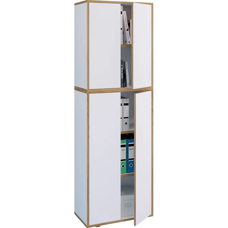 VCM Büroschrank Salia 920801 Weiß H. 183 x B. 60 x T. 33 cm
