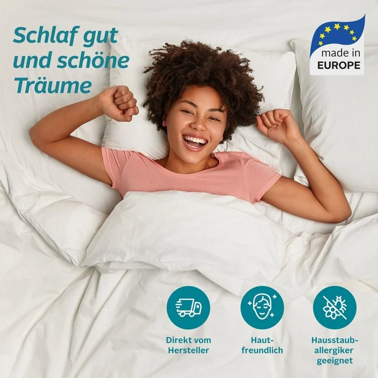 OTTO home Microfaserbettdecke Microlux, Bettdecke 135x200 cm, und Übergrößen bis 240x220cm, Füllung: Feuchtigkeitsregulierende 3D Klimafaser (Polyester), Bezug: Microfaser-Feinbatist, Bettdecken in 4 Farben, Sommer, Winter, 4 Jahreszeiten, Decke – Bild 3