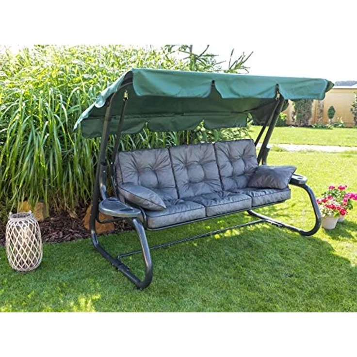 Hobbygarden Bankauflage Polsterauflage für Hollywoodschaukel Gartenbank Gartenschaukelkissen, wasserabweisend, UV-beständig, Made in EU – Bild 2