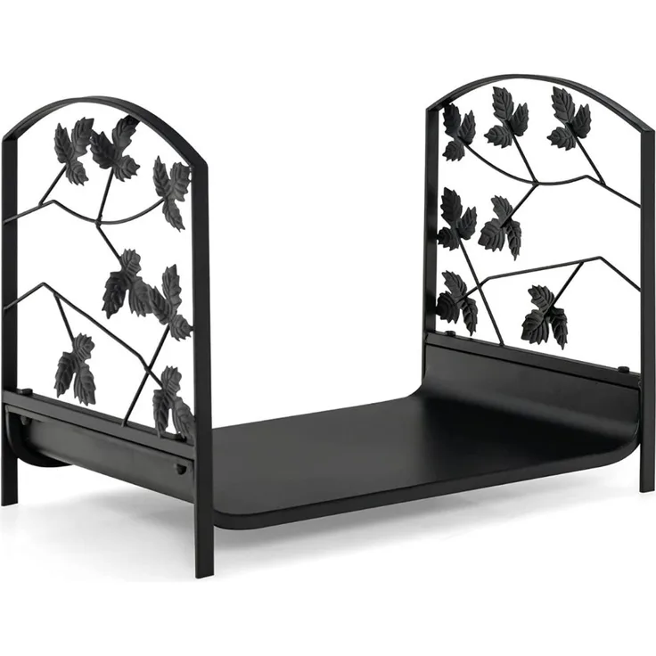 Kaminholzregal Metall Schwerlast-Brennholzregal Feuerholzregal 48 x 34 x 41 cm Schwarz